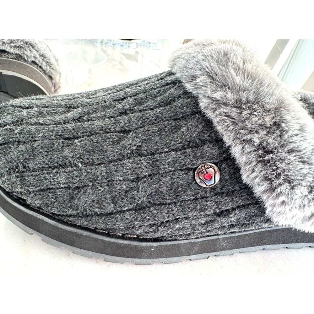 Skechers Bobs Keepsake Light Clog Slippers, Warm Greetings Size 7 Charcoal 31204 - Picture 5 of 11